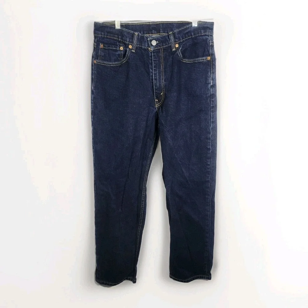 Levis‎ 550 Jeans Mens 34x30 Blue Dark Wash Relaxed Fit Taper Classic Denmin